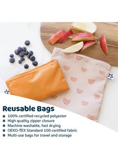 Tiny Twinkle 5 Pack Reusable Snack Bags - Machine Washable, PFAS, PVC, BPA, Phthalate-Free Reusable Baby and Toddler Food Safe Snack Bags (Boho Rainbow) - pzsku/Z10C7BFA0403E03B41830Z/45/_/1737031277/de68533f-a8e8-452b-a4f3-25f1870229e5