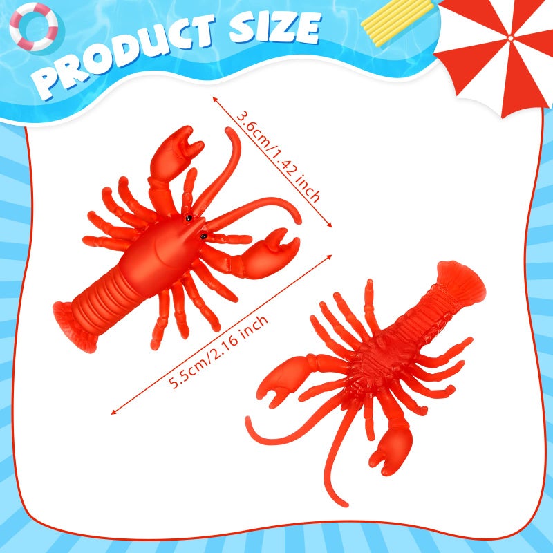 Lewtemi 50 Pcs Mini Fake Crawfish Toy Decorations Red Soft Tpr Rubber Lobster Models Decor For Early Education Teaching Aids  Food Models  Pendants  Party Shooting Props - Image 2