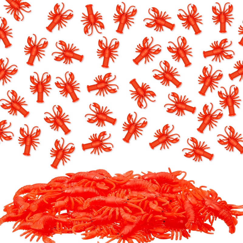 Lewtemi 50 Pcs Mini Fake Crawfish Toy Decorations Red Soft Tpr Rubber Lobster Models Decor For Early Education Teaching Aids  Food Models  Pendants  Party Shooting Props - Image 1