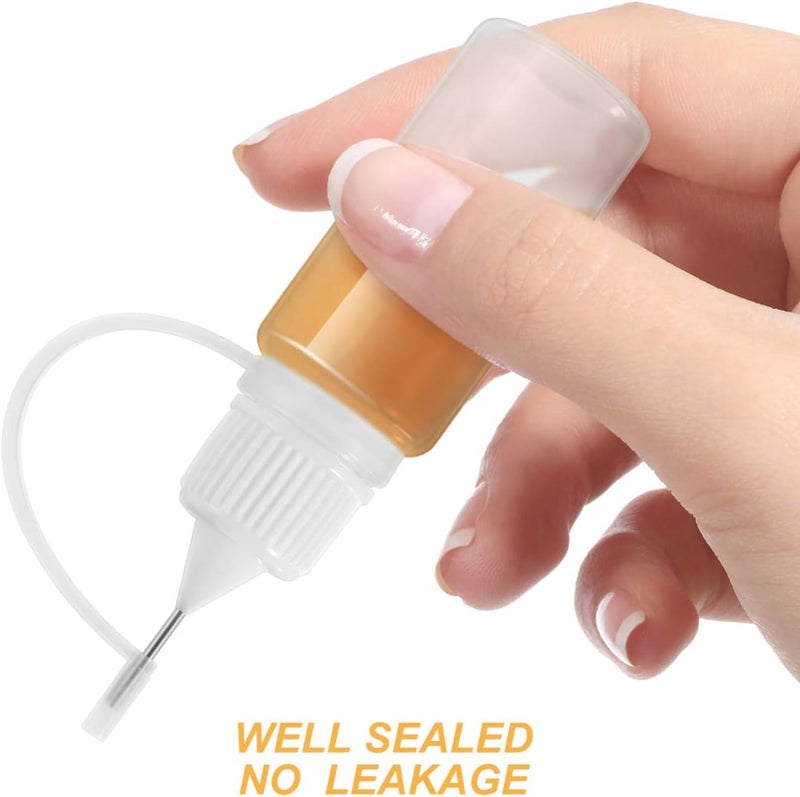 klarako 10 Pcs Needle Tip Glue Bottles 10ml Precision Refillable Squeeze Tip Applicator Empty Needle Plastic Bottle for DIY Craft - Image 3