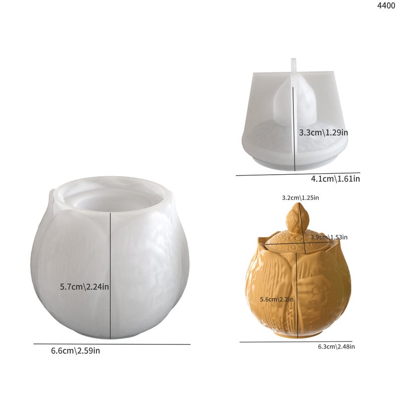 ESEDAGE Lotus Jar Bottle Mold - Resin Casting Silicone Molds for Home Decor & Candle Making Wave Spiral Mold - Image 2