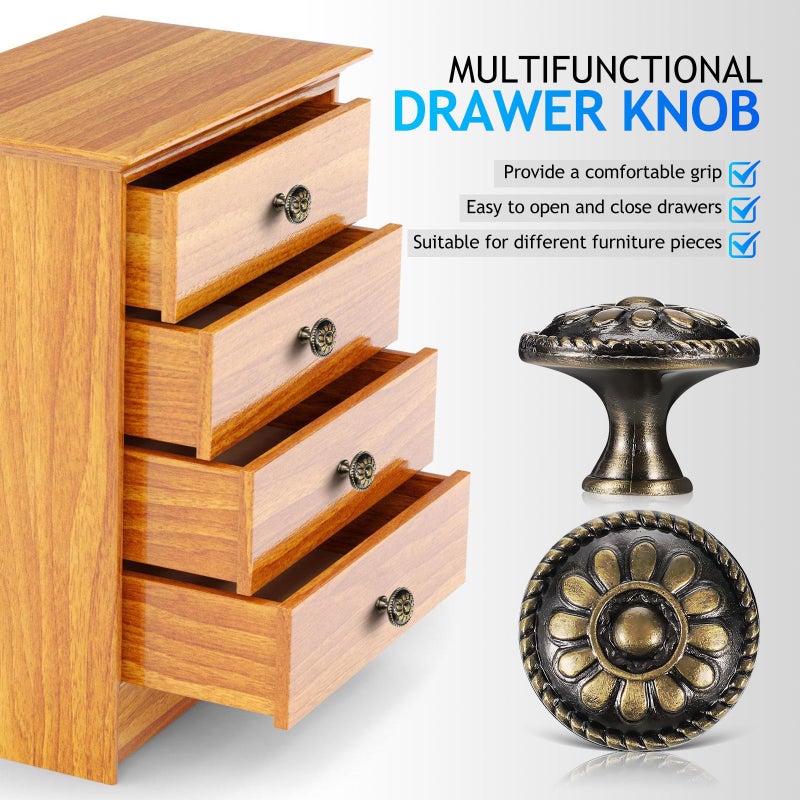 4 Pack Round Cabinet Knobs For Furniture Dresser Drawers Single Hole Door Handles - Image 4
