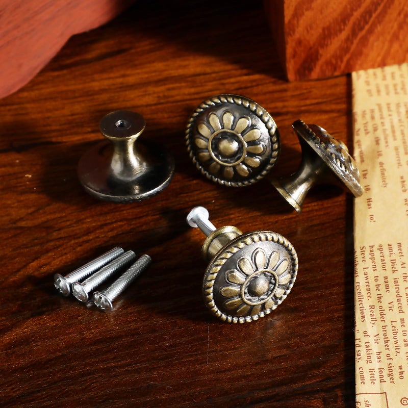 4 Pack Round Cabinet Knobs For Furniture Dresser Drawers Single Hole Door Handles - Image 5