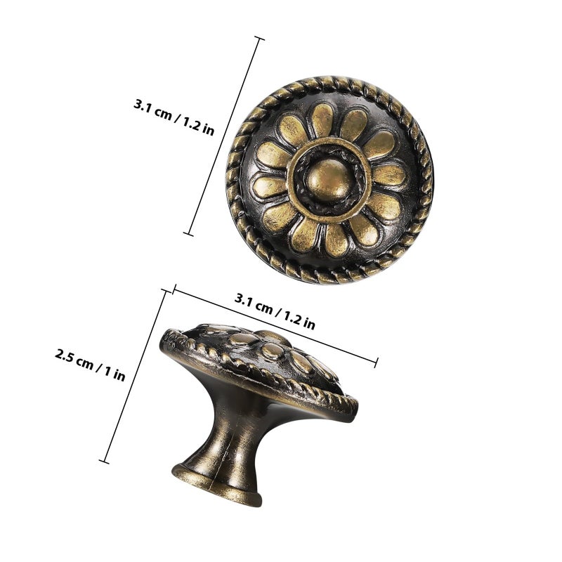 4 Pack Round Cabinet Knobs For Furniture Dresser Drawers Single Hole Door Handles - Image 3