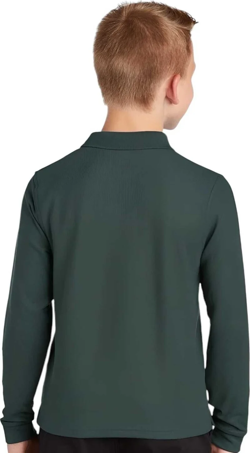 تيزجيلسين 3-Piece Boy Long Sleeve Cotton Polo Neck T-Shirt Daily and School Uniform School T-Shirt