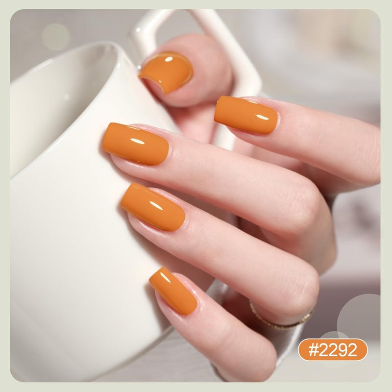 GAOY Pastel Yellow Spring Gel Nail Polish Set, 6 Colors Orange Soak Off UV Light Cure Gel Polish Kit for Salon and Nail Art DIY at Home - Image 4