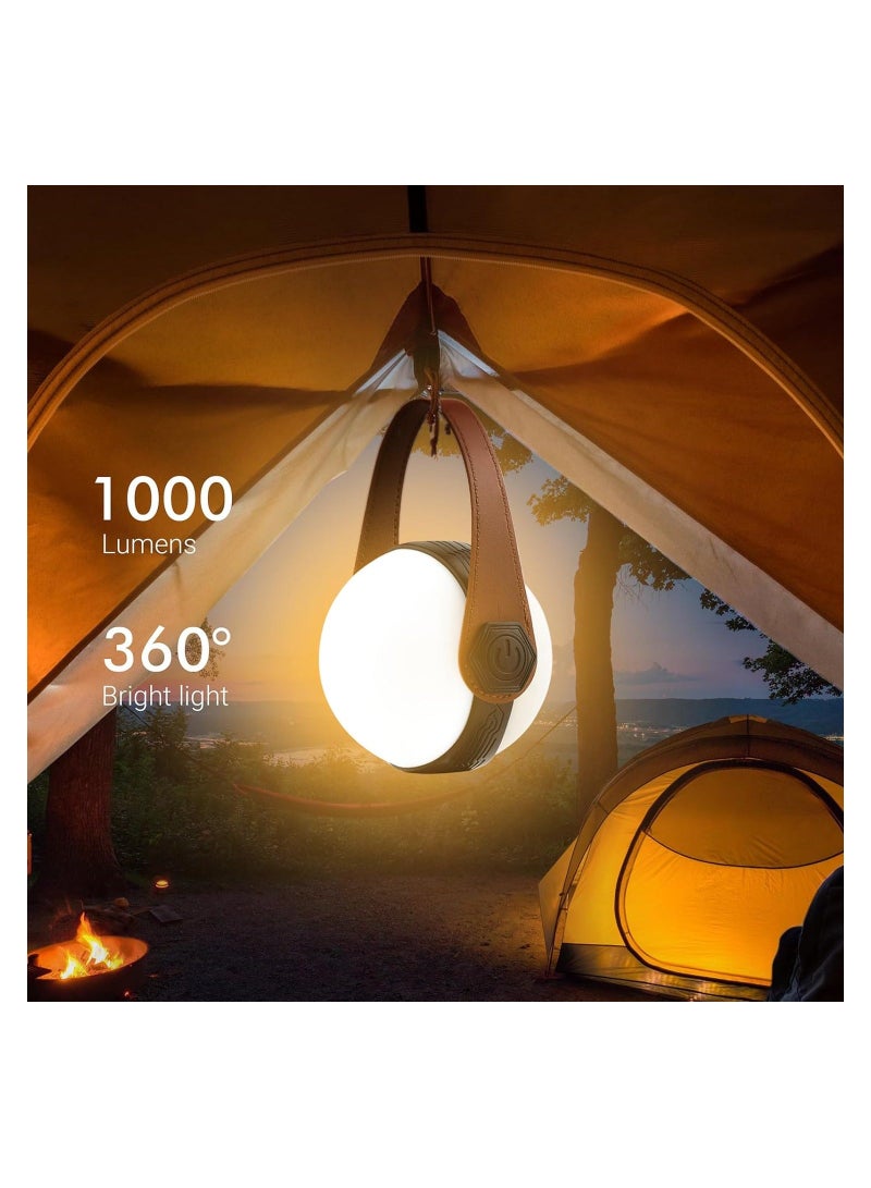 LED Tent Light Rechargeable, Hanging Retro Atmosphere with Stand, 7 Modes, Waterproof Portable Lantern, Stepless Dimming, for Power Outages, Home, Hiking - Image 2