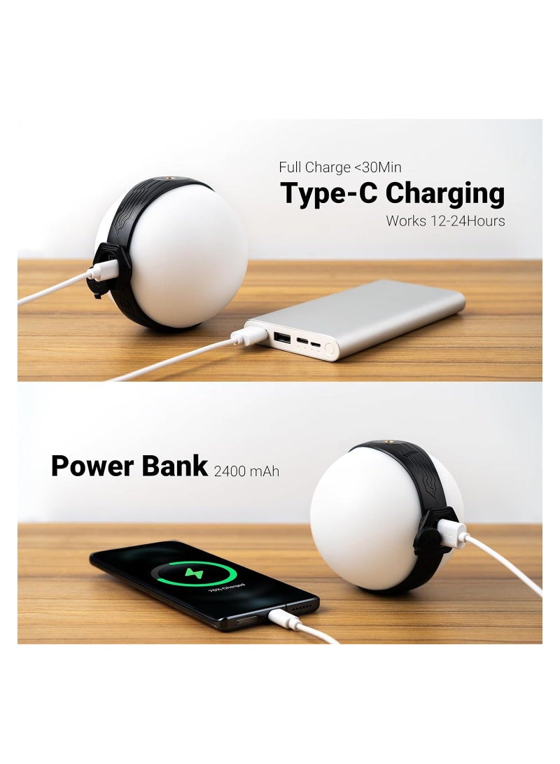 LED Tent Light Rechargeable, Hanging Retro Atmosphere with Stand, 7 Modes, Waterproof Portable Lantern, Stepless Dimming, for Power Outages, Home, Hiking - Image 5