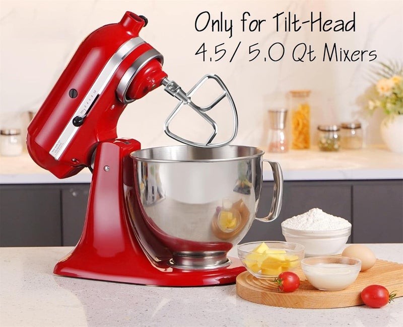 FavorKit Stainless Steel Flat Beater for KitchenAid Tilt-head & 4.5-5 Qt Mixers,Dishwasher Safe Pastry Mixing Paddle Attachment - Image 4