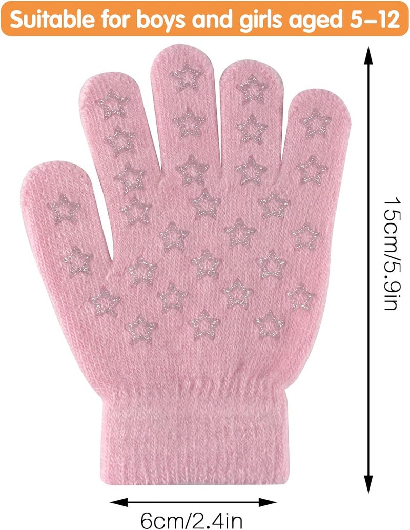ONESING 3-24 Pairs Winter Knit Gloves for Kids - White Finger Gloves for Boys and Girls - Image 3