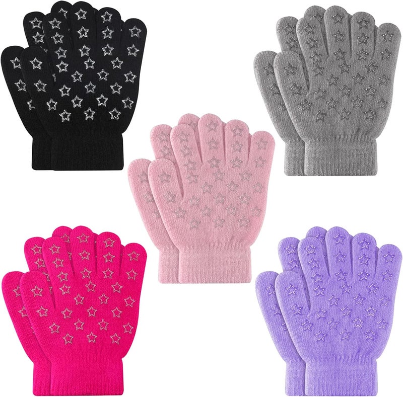 ONESING 3-24 Pairs Winter Knit Gloves for Kids - White Finger Gloves for Boys and Girls - Image 1