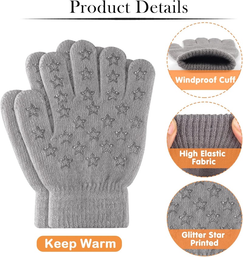 ONESING 3-24 Pairs Winter Knit Gloves for Kids - White Finger Gloves for Boys and Girls - Image 2