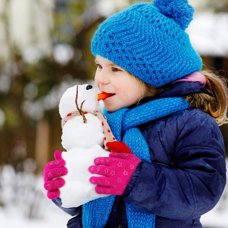 ONESING 3-24 Pairs Winter Knit Gloves for Kids - White Finger Gloves for Boys and Girls - Image 5