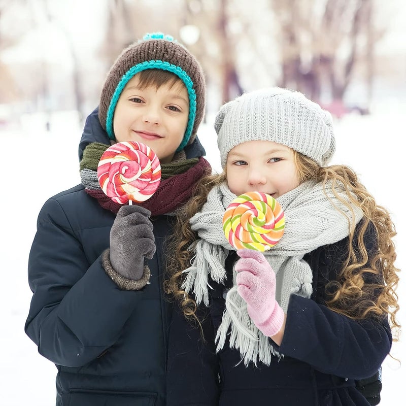 ONESING 3-24 Pairs Winter Knit Gloves for Kids - White Finger Gloves for Boys and Girls - Image 4