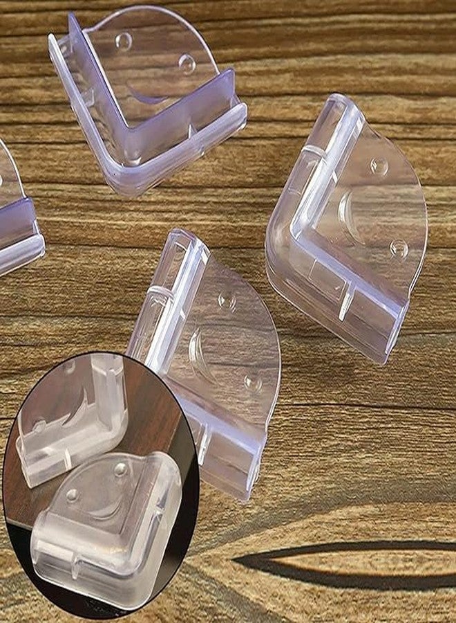 CLICKSWIFT واقي زوايا طاولة الأطفال CLICKSWIFT® لحماية أثاث الأطفال، مناسب للمكاتب، وأسرّة الأطفال، والمدافئ، والطاولات، والزوايا والحواف الناعمة، بتصميم على شكل وجه مبتسم - شفاف، مجموعة من 4 قطع - Image 3