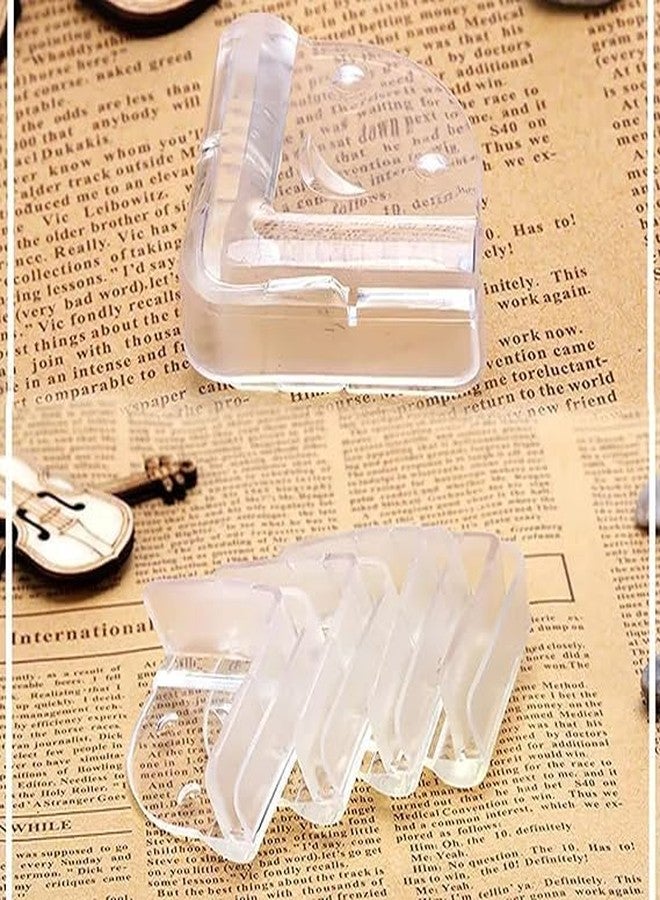 CLICKSWIFT واقي زوايا طاولة الأطفال CLICKSWIFT® لحماية أثاث الأطفال، مناسب للمكاتب، وأسرّة الأطفال، والمدافئ، والطاولات، والزوايا والحواف الناعمة، بتصميم على شكل وجه مبتسم - شفاف، مجموعة من 4 قطع - Image 2