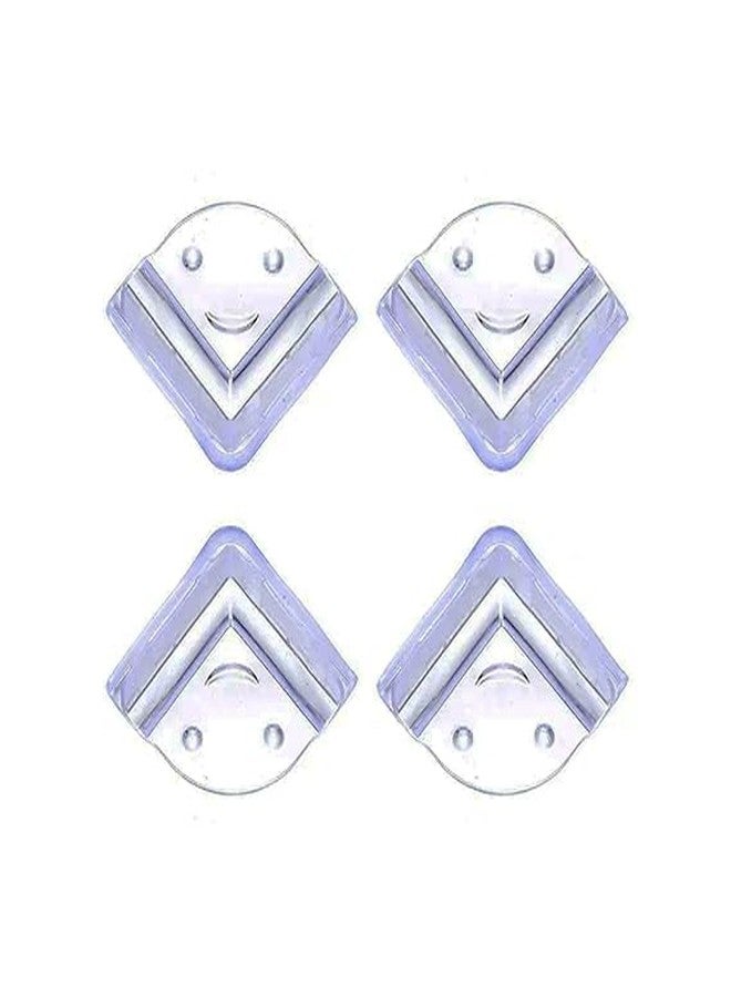 CLICKSWIFT واقي زوايا طاولة الأطفال CLICKSWIFT® لحماية أثاث الأطفال، مناسب للمكاتب، وأسرّة الأطفال، والمدافئ، والطاولات، والزوايا والحواف الناعمة، بتصميم على شكل وجه مبتسم - شفاف، مجموعة من 4 قطع - Image 1