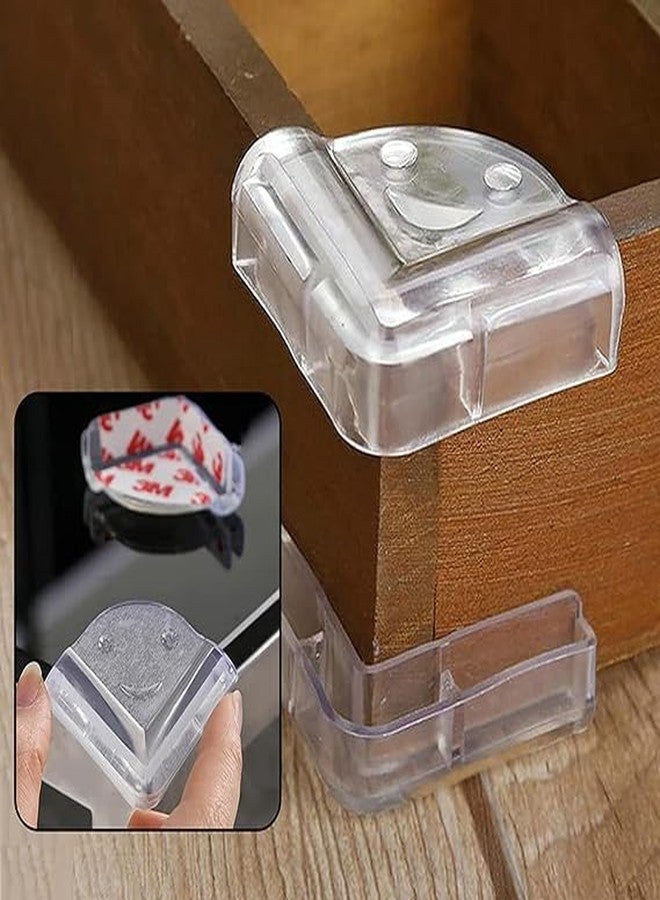 CLICKSWIFT واقي زوايا طاولة الأطفال CLICKSWIFT® لحماية أثاث الأطفال، مناسب للمكاتب، وأسرّة الأطفال، والمدافئ، والطاولات، والزوايا والحواف الناعمة، بتصميم على شكل وجه مبتسم - شفاف، مجموعة من 4 قطع - Image 5