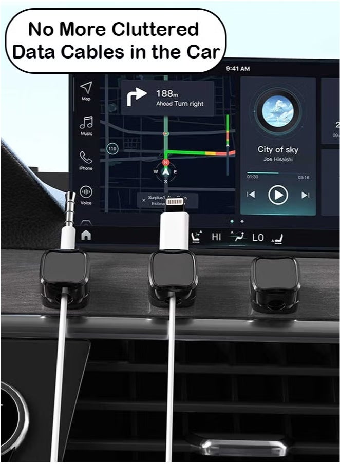 12PCS 2-Color Adhesive Cable Management Clips, Tidy Earphone & Phone Charger Cords, Neat Cable Organizers for Home & Office - Image 3