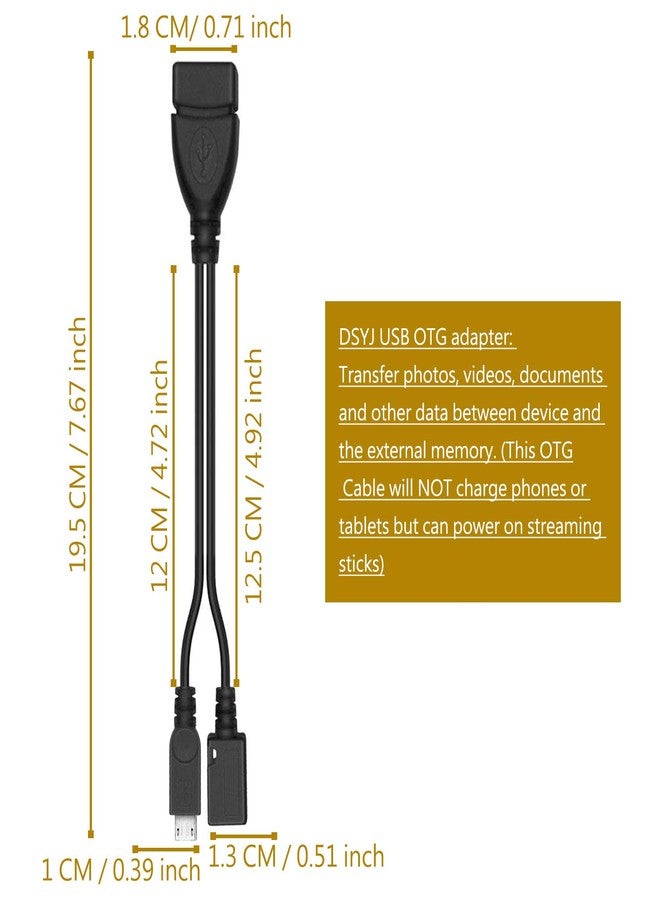DSYJ DSYJ-D0000101 Micro USB Host OTG Cable with Micro USB Power for Nexus 4 Nexus 7 Galaxy S Iii & Galaxy Nexus 0.65ft 1Pcs Black - Image 4