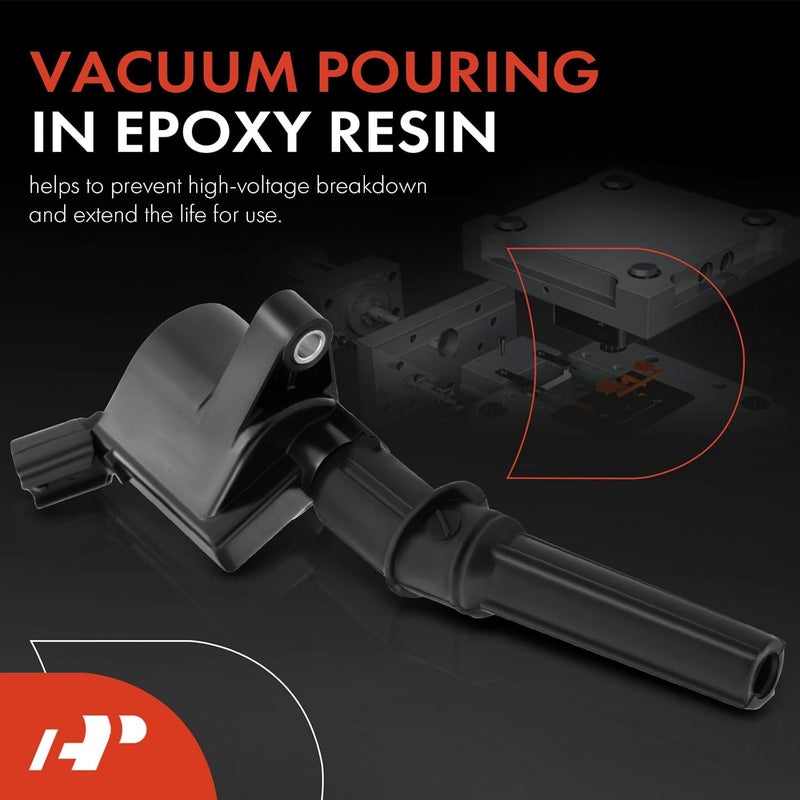 A-Premium Engine Ignition Coil Pack DG-508 Replacement for Ford F-150 F-250 F-350 Crown Victoria E-150 E-250 E-350 Econoline Lincoln Navigator Town Car Mercury Grand Marquis Mountaineer - Image 3
