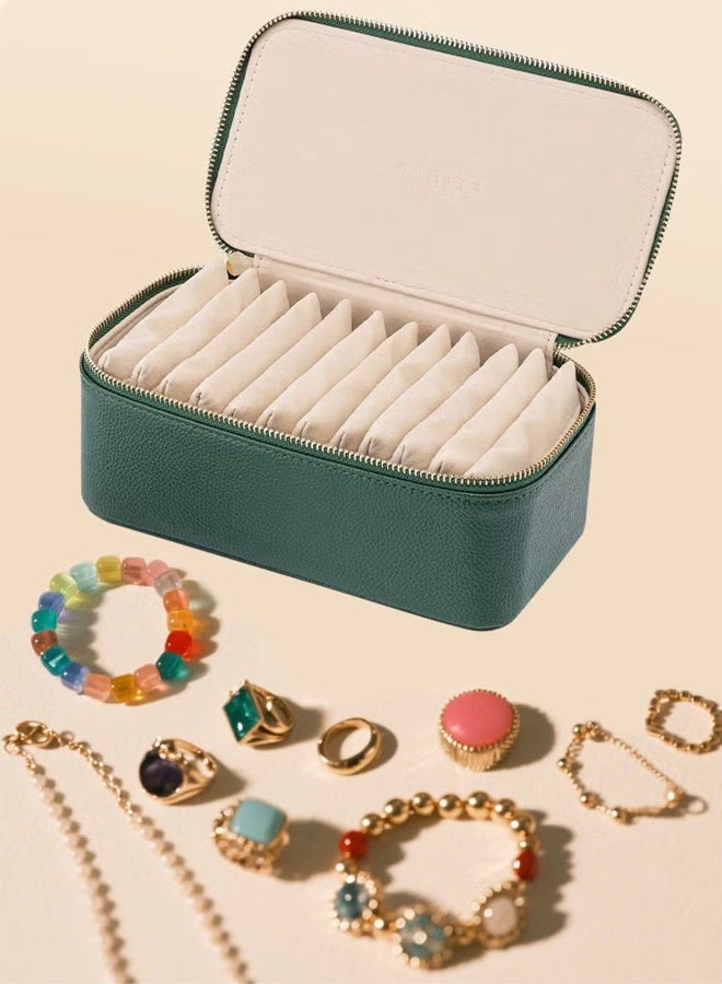 DUNISO Jewelry Box Organzier for Travel,Jewelry Organizer with 12 Pcs Velvet Jewelry Bags,Travel Leather Jewelry Case,Anti-Fouling and Anti-Dust,Suitable for Storing Necklaces, Bracelets, Earrings, Rings,21.5*11.5*8.5cm - Image 5