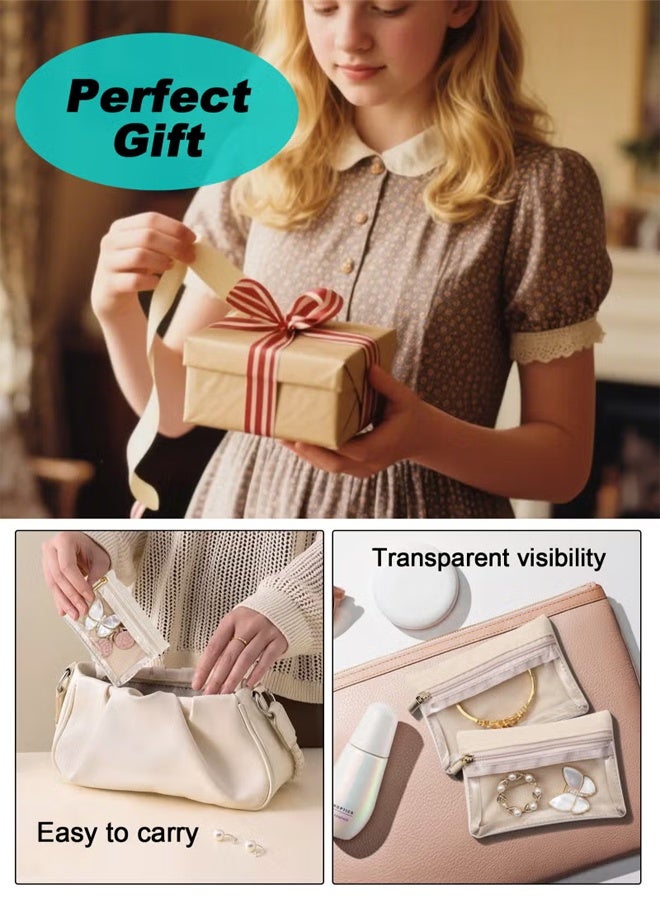 DUNISO Jewelry Box Organzier for Travel,Jewelry Organizer with 12 Pcs Velvet Jewelry Bags,Travel Leather Jewelry Case,Anti-Fouling and Anti-Dust,Suitable for Storing Necklaces, Bracelets, Earrings, Rings,21.5*11.5*8.5cm - Image 4