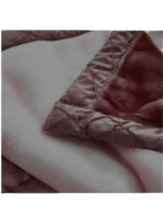 كي واي دي ستوكات طبقة مزدوجة الشتاء سميكة راشيل المنك بطانية مرجحة لسرير مزدوج لينة دافئة ثقيلة رقيق لينة 180 * 220CM 3KG - Image 2