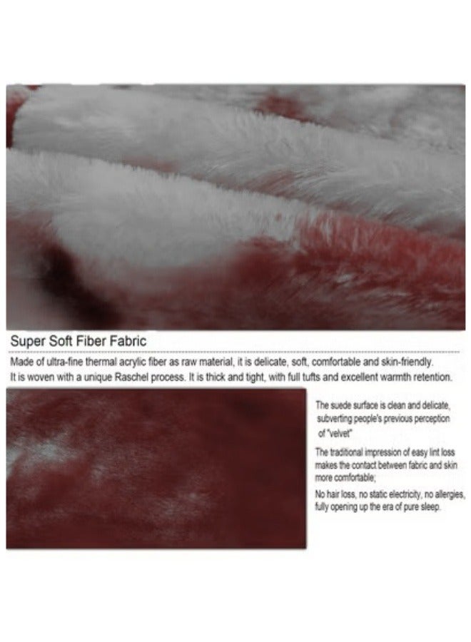 كي واي دي ستوكات طبقة مزدوجة الشتاء سميكة راشيل المنك بطانية مرجحة لسرير مزدوج لينة دافئة ثقيلة رقيق لينة 180 * 220CM 3KG - Image 4