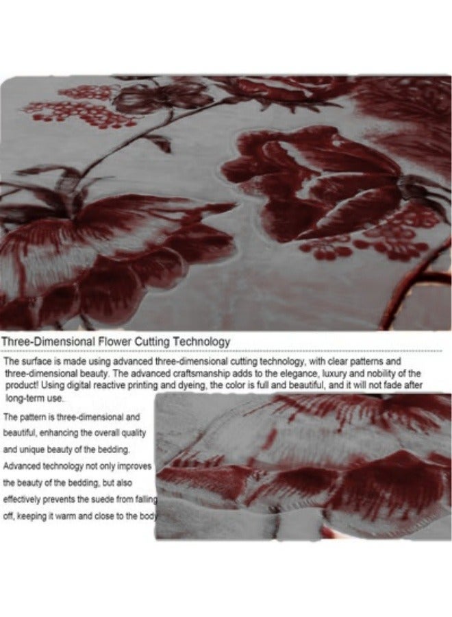 كي واي دي ستوكات طبقة مزدوجة الشتاء سميكة راشيل المنك بطانية مرجحة لسرير مزدوج لينة دافئة ثقيلة رقيق لينة 180 * 220CM 3KG - Image 5
