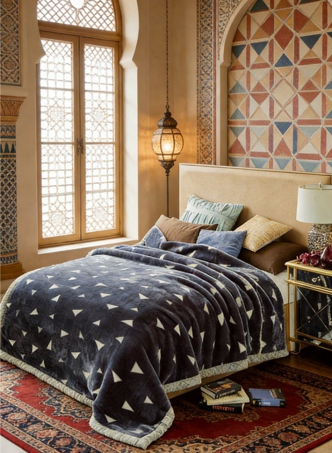 كي واي دي ستوكات طبقة مزدوجة الشتاء سميكة راشيل المنك بطانية مرجحة لسرير مزدوج لينة دافئة ثقيلة رقيق لينة 180 * 220CM 3KG - Image 1