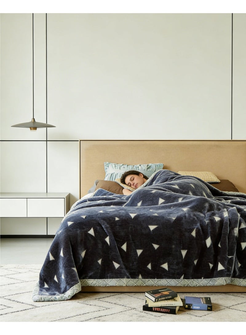 كي واي دي ستوكات طبقة مزدوجة الشتاء سميكة راشيل المنك بطانية مرجحة لسرير مزدوج لينة دافئة ثقيلة رقيق لينة 180 * 220CM 3KG - Image 2