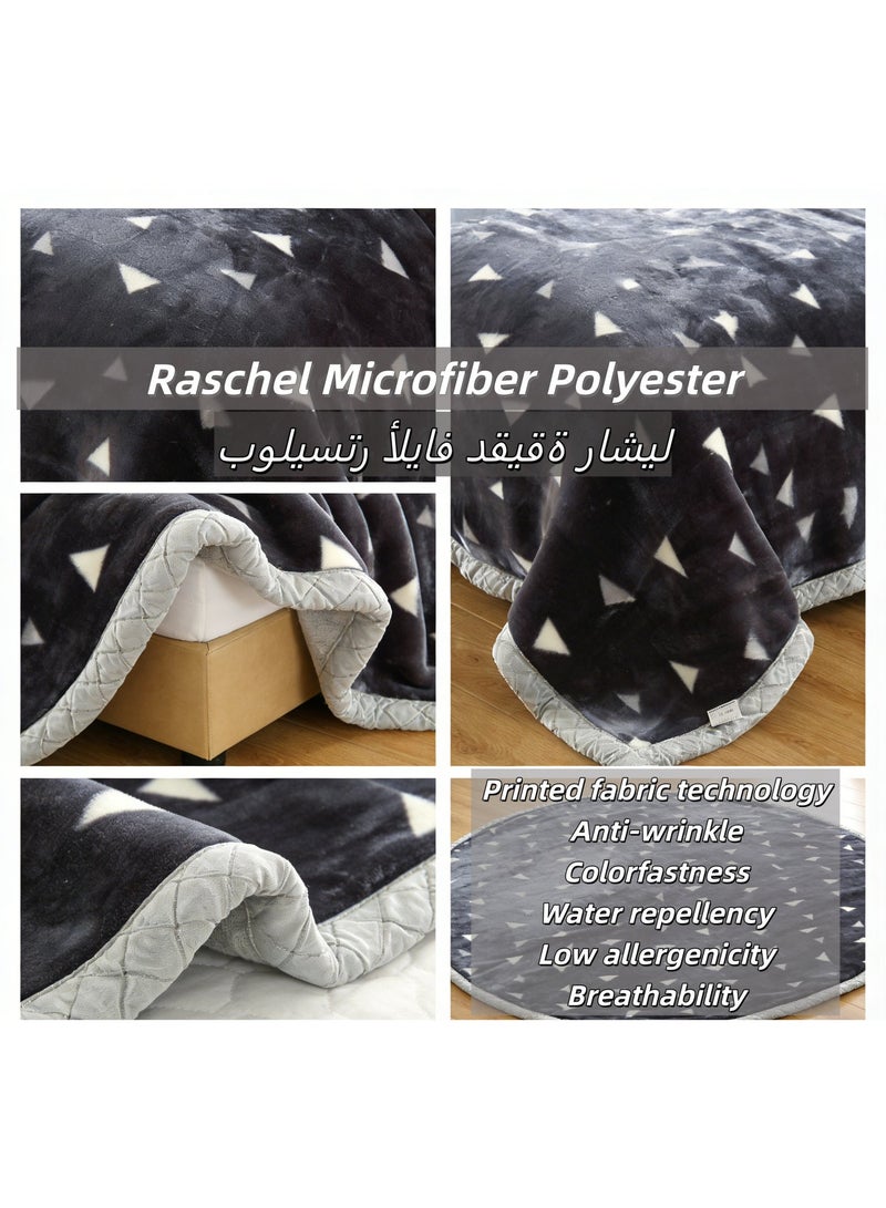 كي واي دي ستوكات طبقة مزدوجة الشتاء سميكة راشيل المنك بطانية مرجحة لسرير مزدوج لينة دافئة ثقيلة رقيق لينة 180 * 220CM 3KG - Image 3