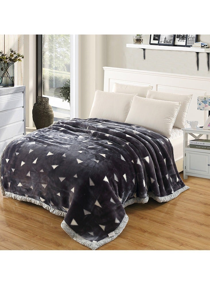 كي واي دي ستوكات طبقة مزدوجة الشتاء سميكة راشيل المنك بطانية مرجحة لسرير مزدوج لينة دافئة ثقيلة رقيق لينة 180 * 220CM 3KG - Image 4