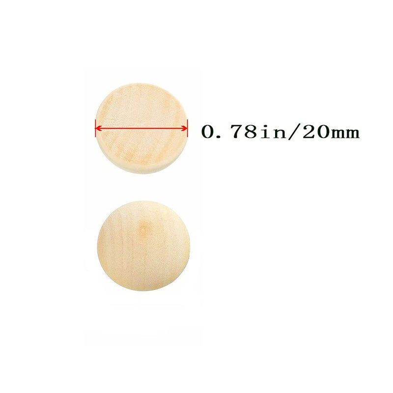 hesmartly 100pcs Half Wood Balls Unfinished Natural Half Ball Split Wood Balls for DIY Projects and Craft Supplies (20mm) - Image 2