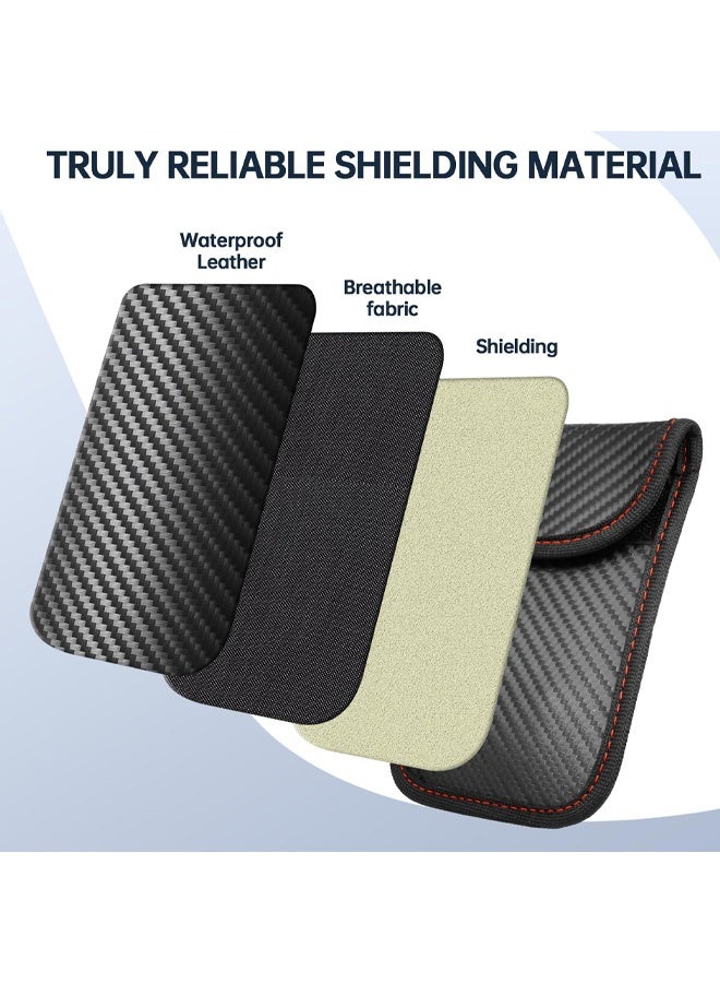 Faraday Bag for Key Fob, Car RFID Signal Blocking Pouch, Anti-Theft Signal Blocker Protector, Anti-Hacking Case Blocker, Faraday Key fob Protector (Carbon Fiber Texture) - Image 5
