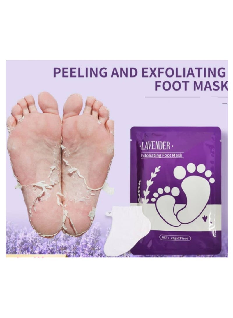 إل إس سي شان شان زوجان من قناع تقشير القدمين، أقنعة تقشير القدم، مقشر طبيعي للبشرة الميتة الجافة، مسامير القدم، إصلاح الكعب الخشن للرجال والنساء - Image 2