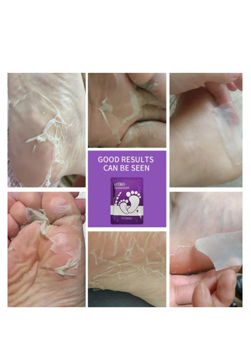 إل إس سي شان شان زوجان من قناع تقشير القدمين، أقنعة تقشير القدم، مقشر طبيعي للبشرة الميتة الجافة، مسامير القدم، إصلاح الكعب الخشن للرجال والنساء - Image 5