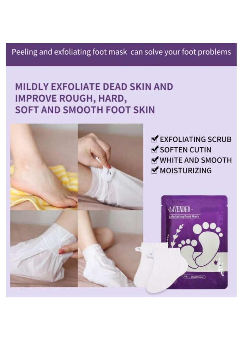 إل إس سي شان شان زوجان من قناع تقشير القدمين، أقنعة تقشير القدم، مقشر طبيعي للبشرة الميتة الجافة، مسامير القدم، إصلاح الكعب الخشن للرجال والنساء - Image 4