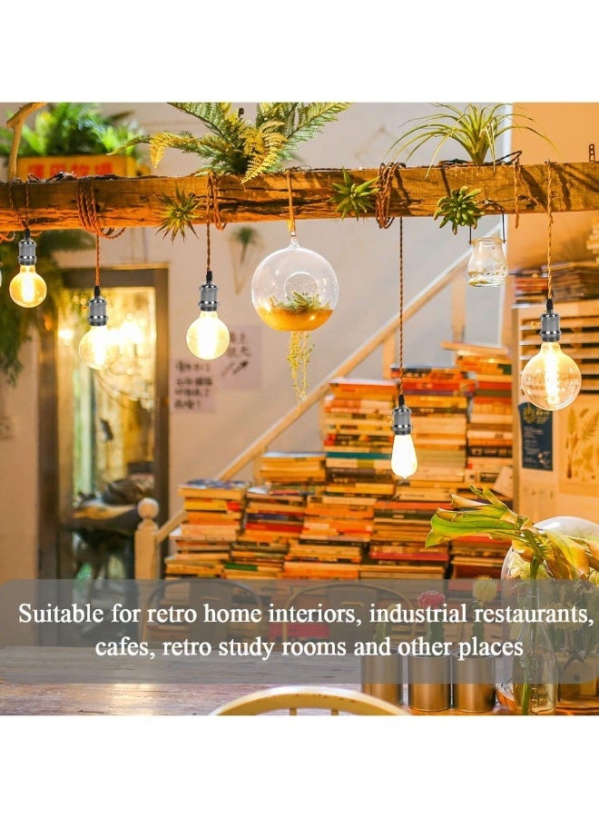 E26/E27 Pendant Light Fitting, 6 Pack Vintage Pendant Light Fitting, Retro Industrial Style E26/E27 Lamp Holder, Fitting Kit for DIY Suspension Chandeliers Modern Hanging Lampe  - Image 2