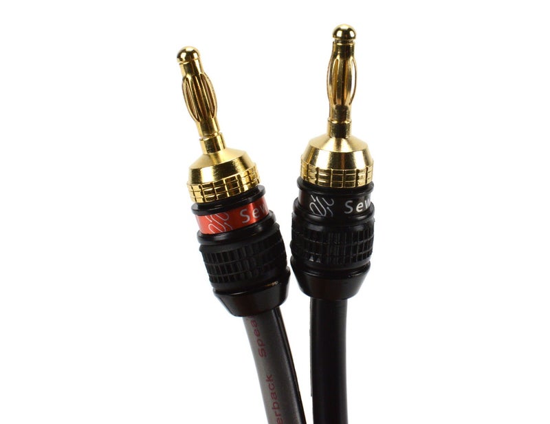Sewell Deadbolt Terminated Speaker Wire, 6 ft, 259 Strand, 12 AWG Pure Copper, OFC, Deadbolt Banana Plugs SW-32980-6 - Image 1