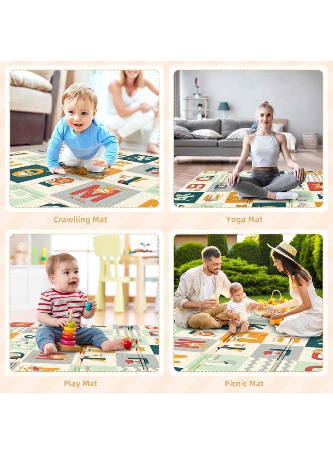 Mitoy 200×180×1.5cm Extra Large Baby Play Mat, Extra Thick Folding Reversible Waterproof  Crawling Playmat - Image 4