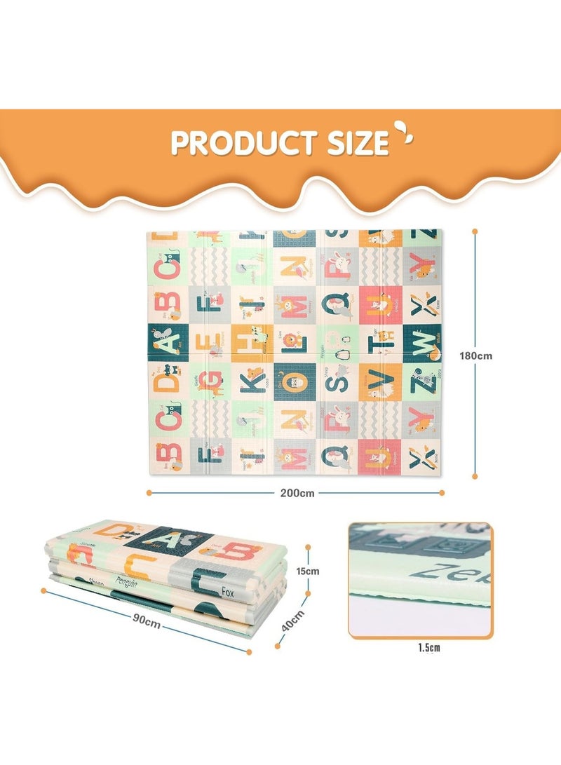 Mitoy 200×180×1.5cm Extra Large Baby Play Mat, Extra Thick Folding Reversible Waterproof  Crawling Playmat - Image 3