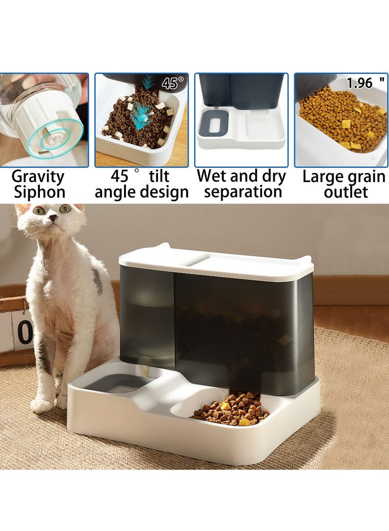 Automatic Cat Feeder Set 2 in 1 Pet Gravity Food Feeder and Waterer Set 2.8L Travel Supply All in One Auto Puppy Supply Feeding Watering Supplies for Small Medium Indoor Dogs Cats Pets Bule - Image 5