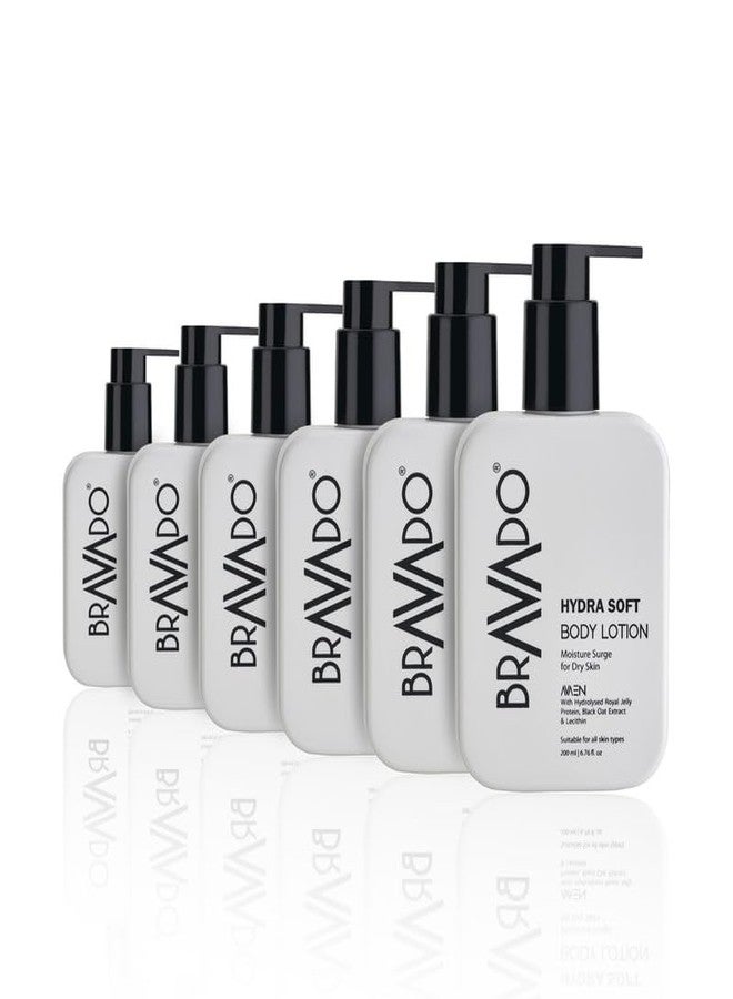 برافادو لوشن الجسم براڤادو هيدرا سوفت مع عامل حماية من الشمس للرجال 200 مل (عبوة من 6) | مرطب يومي للجسم | تركيبة مضادة للتسمير مع عامل حماية من الشمس | بشرة ناعمة، طرية، ومغذية للرجال - Image 2