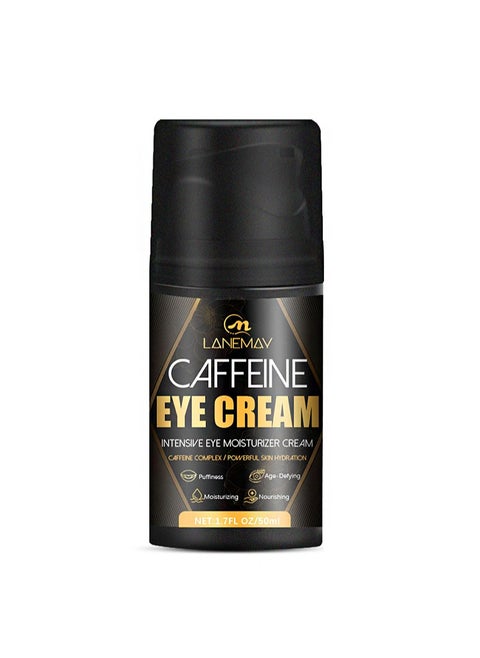 Caffeine Eye Cream, Caffeine Eye Serum for Dark Circles, Anti Aging Eye Cream, Reduce Puffiness, Eye Bags Removal, Fade Eye Lines, Anti-Oxidation, Moisturize, Tighten Eye Skin（50ml）