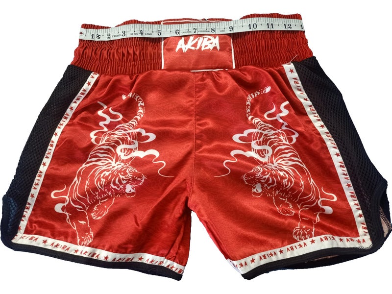 AKIBA Muay Thai Boxing Shorts, Classic for Men and Women, MMA BJJ Gym Kick Boxing (in, Numeric, 36, RED) - Image 4