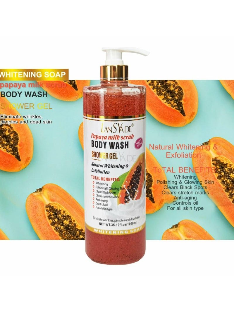 Papaya Milk Scrub Body Wash And Shower Gel 1000 ML