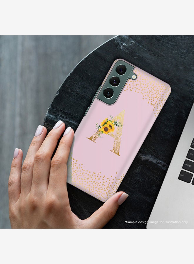 Stylizedd Monogram Slim Cover for Samsung Galaxy S22+ 5G Case Custom Initials Letter Floral Pattern Snap Series Mobile Cover Matte Alphabet  - B (Pink) - Image 2