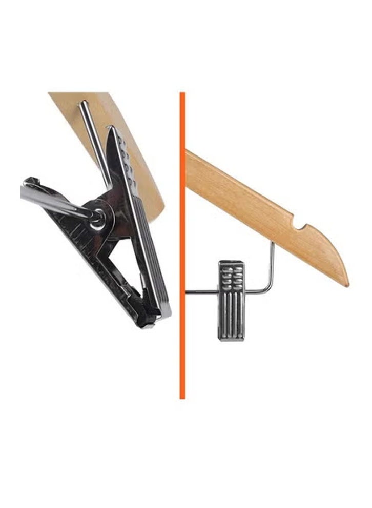 NKX Pack of 10 High Quality Wooden Suit and Pants Rack with Shoulder Notches Hangers - Image 4